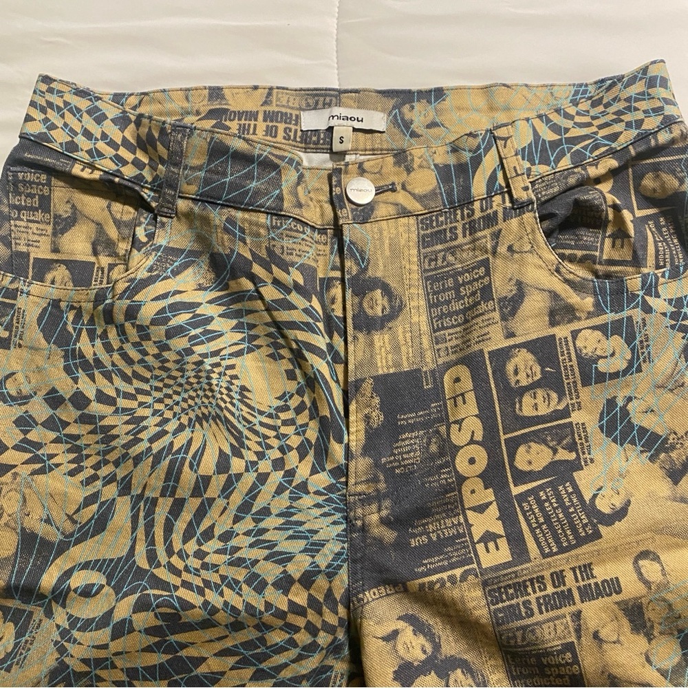 NWOT MIAOU FARGO WANTED PRINT PANTS - SIZE S - Picture 7 of 13